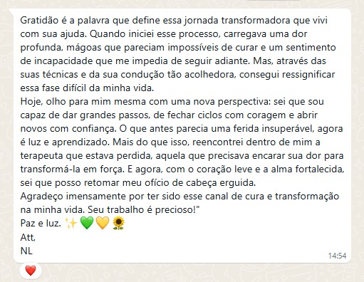 Mensagem sobre ressignificação, coragem e reencontro pessoal