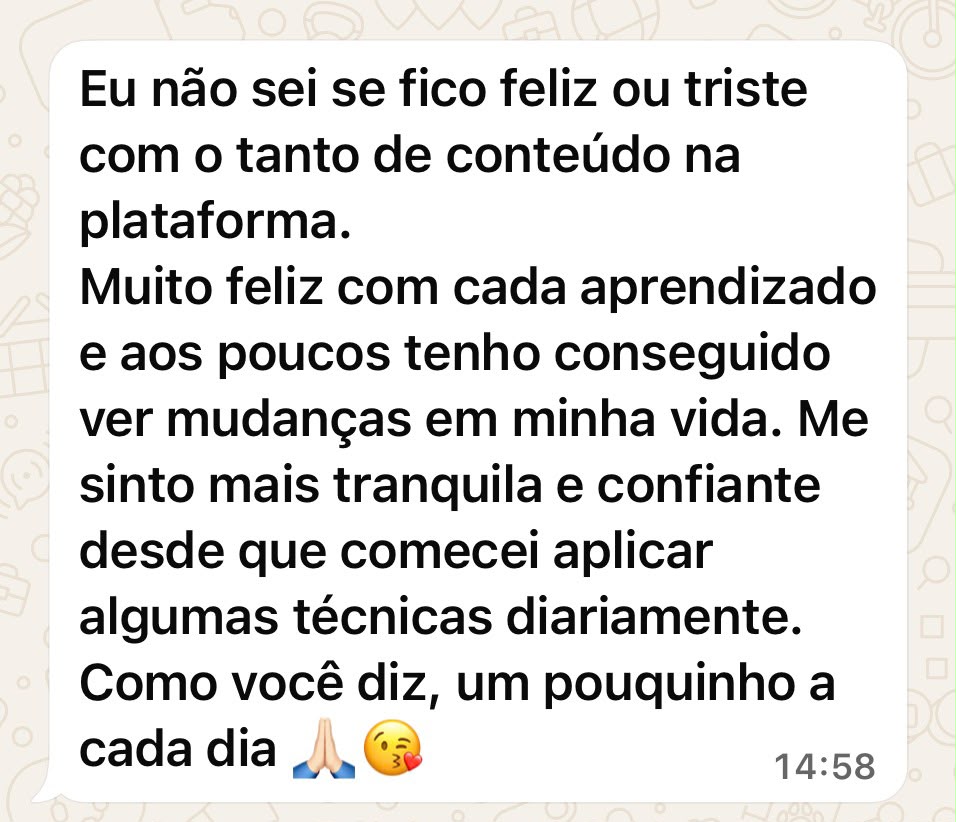Mensagem sobre aprendizados e técnicas aplicadas diariamente